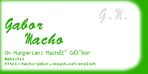 gabor macho business card